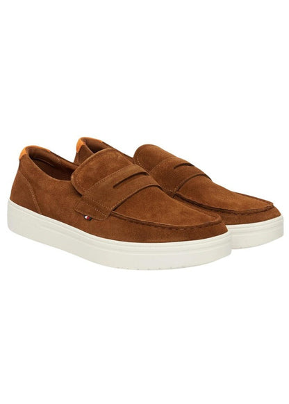Mocassini Uomo Tommy Hilfiger Cammello in Camoscio