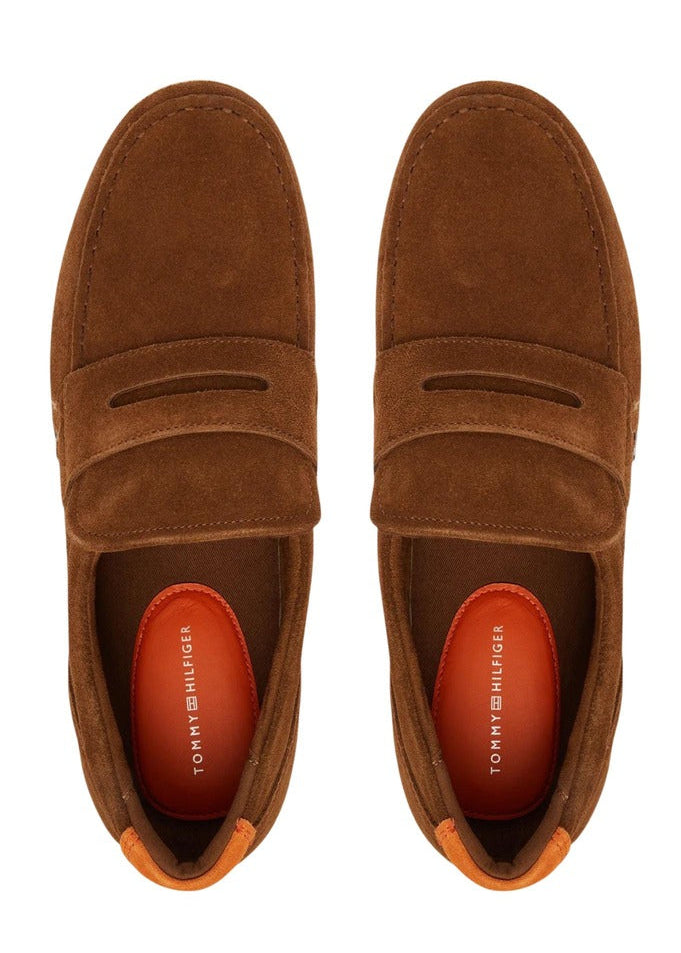 Mocassini Uomo Tommy Hilfiger Cammello in Camoscio