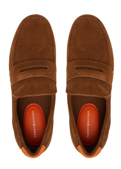 Mocassini Uomo Tommy Hilfiger Cammello in Camoscio
