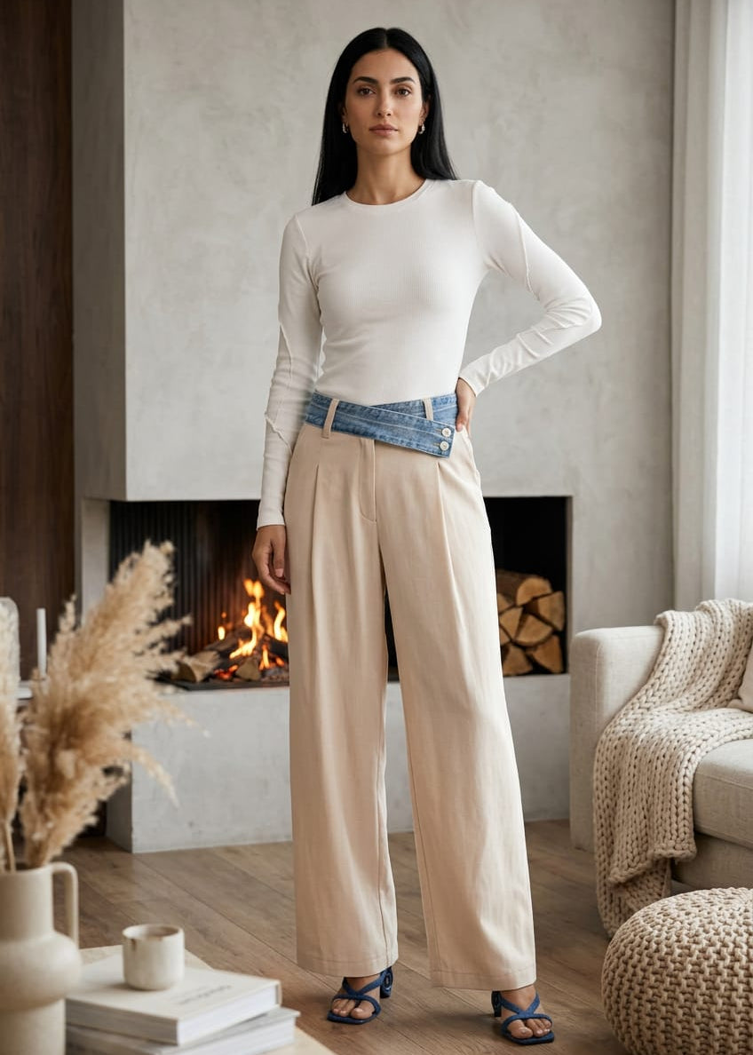 Pantaloni Donna Desigual Beige