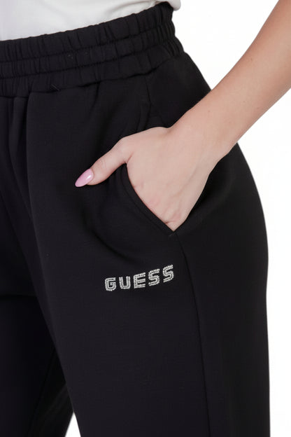Pantaloni Donna Guess Active Neri con Stampa