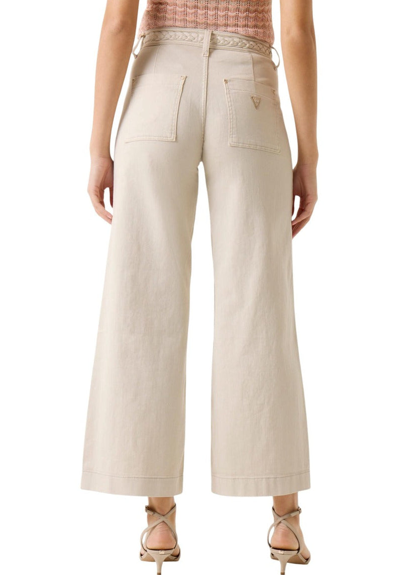 Pantaloni Donna Guess Beige Crop in Denim