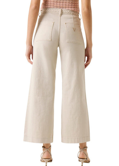 Pantaloni Donna Guess Beige Crop in Denim