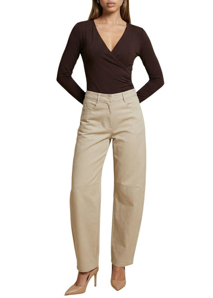 Pantaloni Donna I Am Beige in Cotone