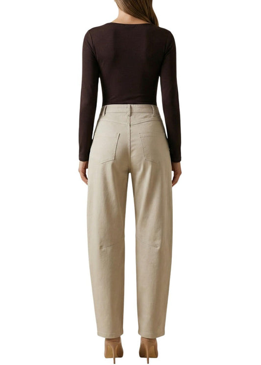 Pantaloni Donna I Am Beige in Cotone
