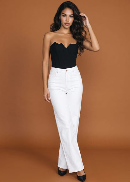 Pantaloni Donna Jacqueline De Yong Bianchi in Cotone