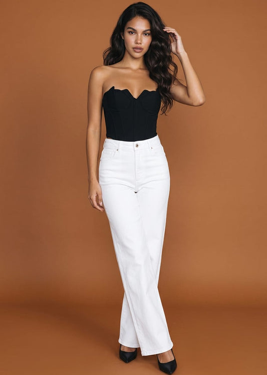 Pantaloni Donna Jacqueline De Yong Bianchi in Cotone