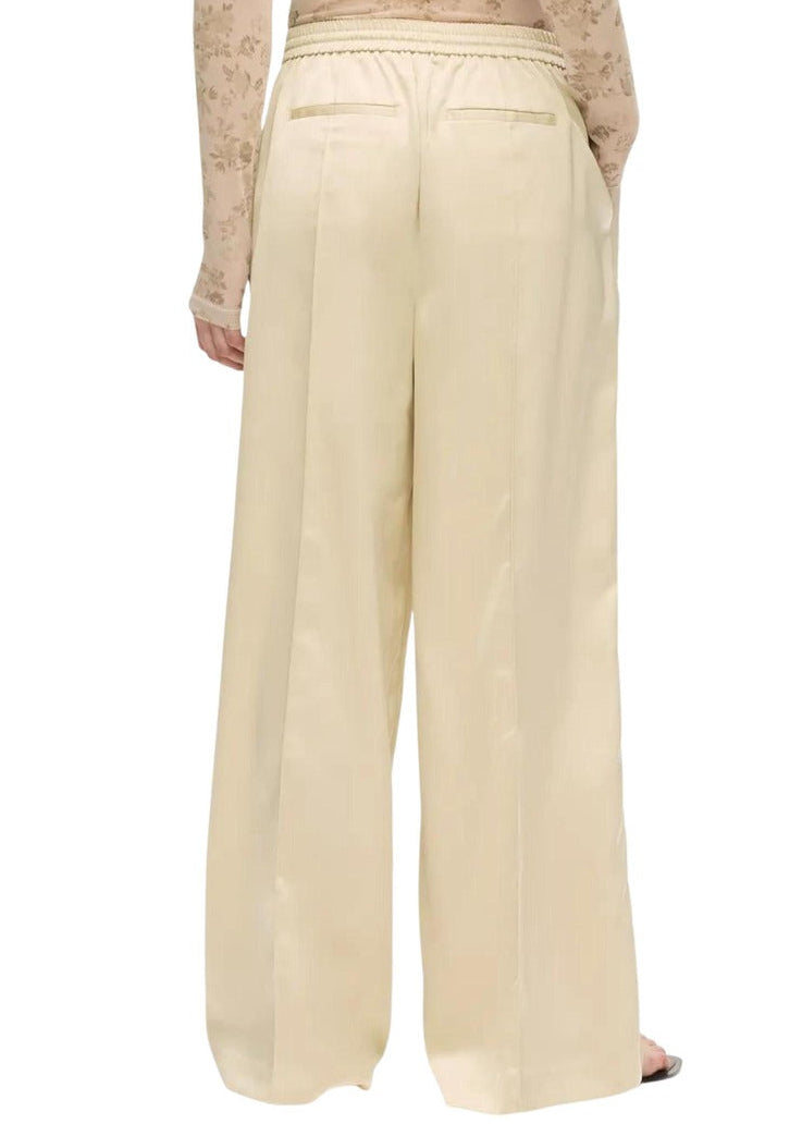 Pantaloni Donna Karl Lagerfeld Jeans Beige Wide Leg con Lacci