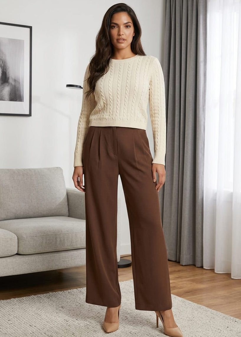Pantaloni Donna Only Marroni Essential