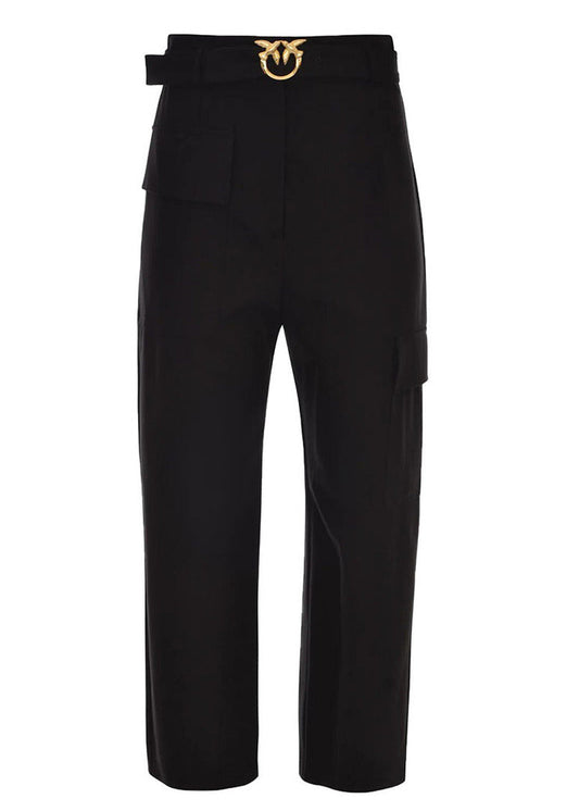 Pantaloni Donna Pinko Neri con Tasche Multiple