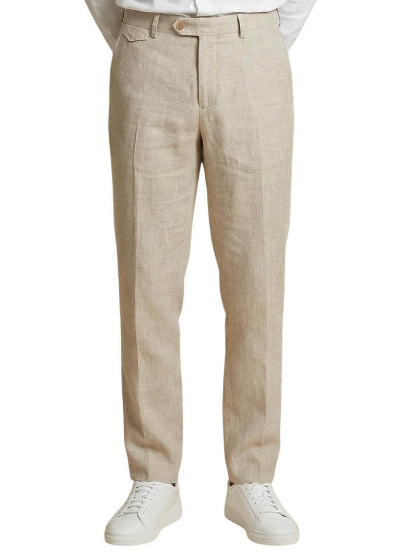 Pantaloni Uomo Gianni Lupo Beige in Lino