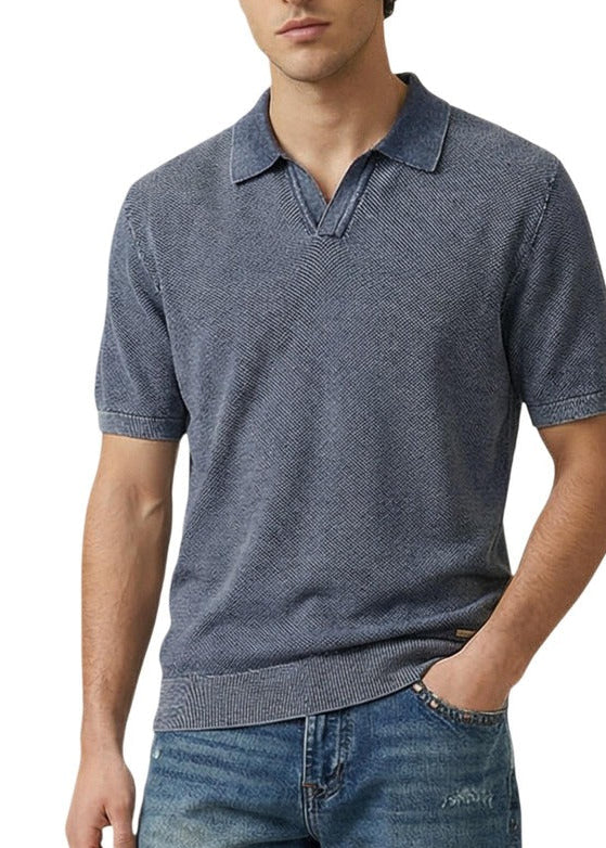 Polo Uomo Gianni Lupo Blu in Cotone con Colletto Polo