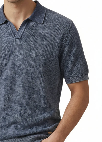 Polo Uomo Gianni Lupo Blu in Cotone con Colletto Polo
