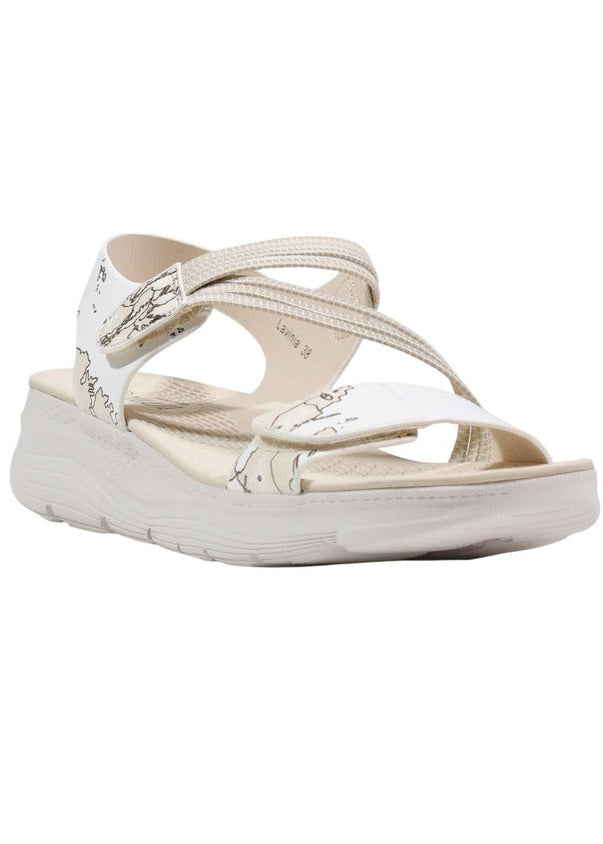Sandali Donna Alviero Martini Prima Classe Bianchi con Stampa
