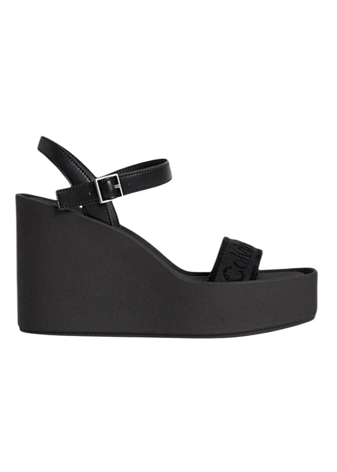 Sandali Donna Calvin Klein Neri con Plateau e Cinturino