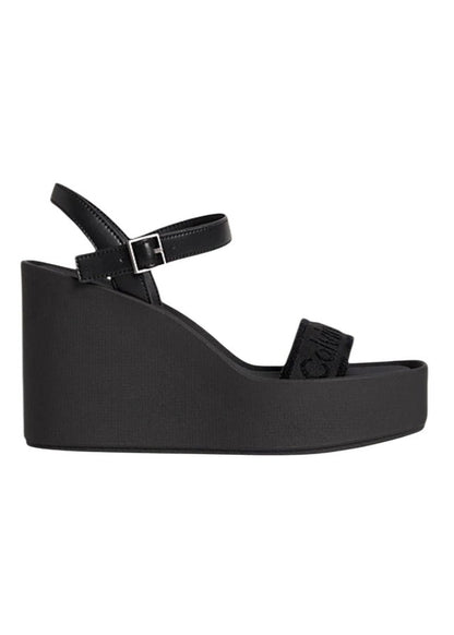 Sandali Donna Calvin Klein Neri con Plateau e Cinturino