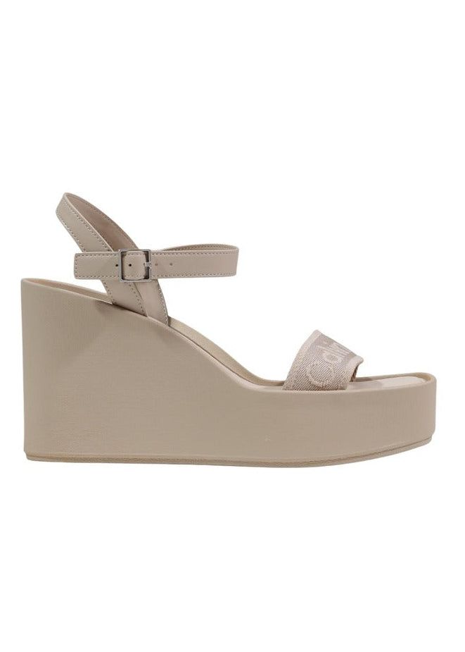 Sandali Donna Calvin Klein Neri con Plateau e Cinturino