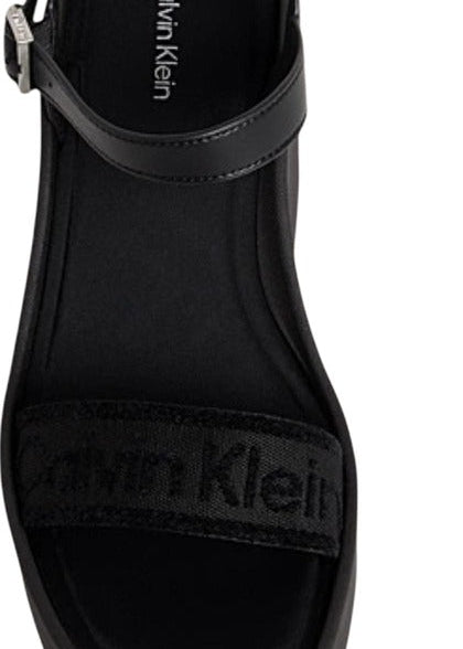 Sandali Donna Calvin Klein Neri con Plateau e Cinturino