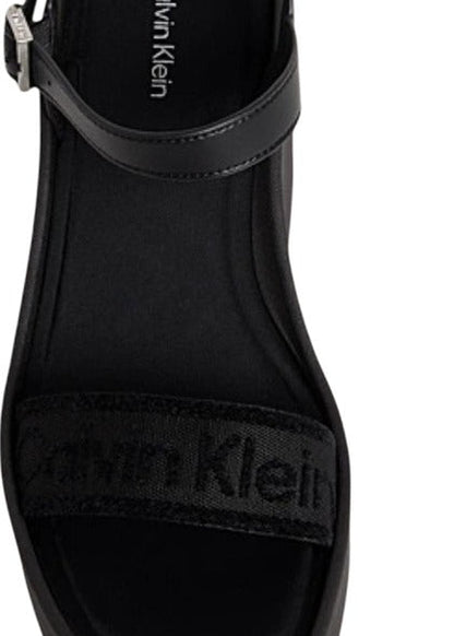 Sandali Donna Calvin Klein Neri con Plateau e Cinturino