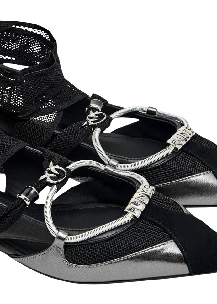 Sandali Donna Pinko Neri in Pelle con Cinturino