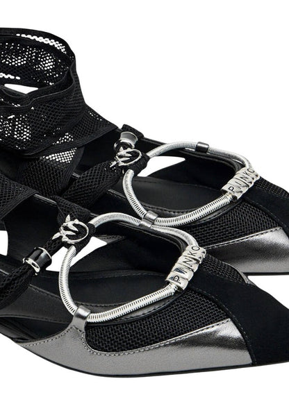 Sandali Donna Pinko Neri in Pelle con Cinturino