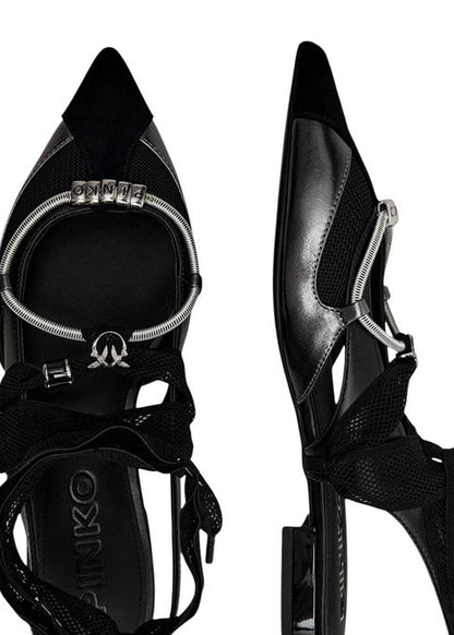 Sandali Donna Pinko Neri in Pelle con Cinturino