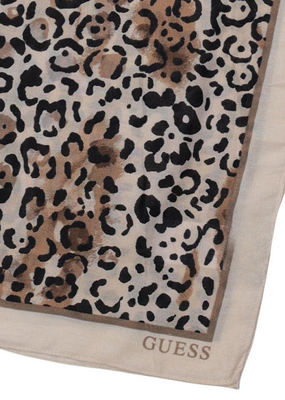 Sciarpa Donna Guess Beige con Fantasia Leopardata