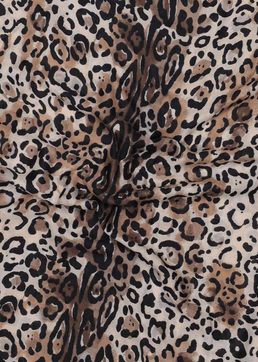 Sciarpa Donna Guess Beige con Fantasia Leopardata