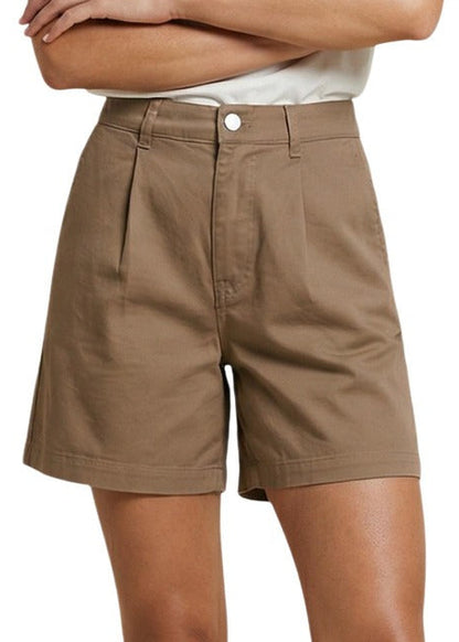 Shorts Donna Jacqueline De Yong Marroni in Cotone