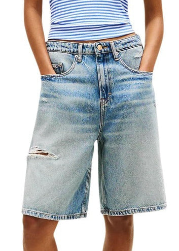 Shorts Donna Tommy Hilfiger Jeans Blu in Denim
