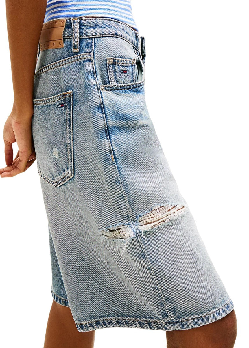 Shorts Donna Tommy Hilfiger Jeans Blu in Denim