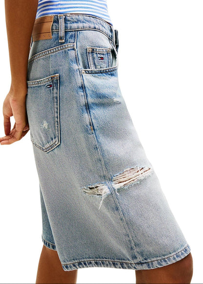 Shorts Donna Tommy Hilfiger Jeans Blu in Denim