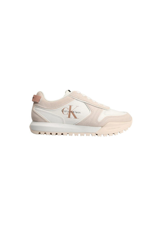 Sneakers Donna Calvin Klein Jeans Bianche in Pelle con Lacci