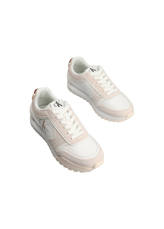 Sneakers Donna Calvin Klein Jeans Bianche in Pelle con Lacci