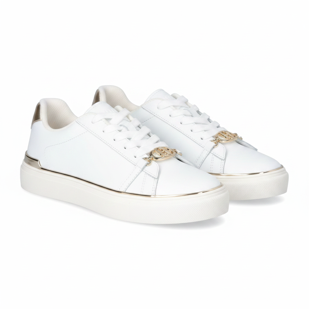 Sneakers Donna Liu Jo Kiki 01 in Pelle con Dettagli Metallizzati