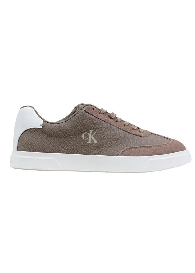 Sneakers Uomo Calvin Klein Beige in Cotone Organico con Lacci