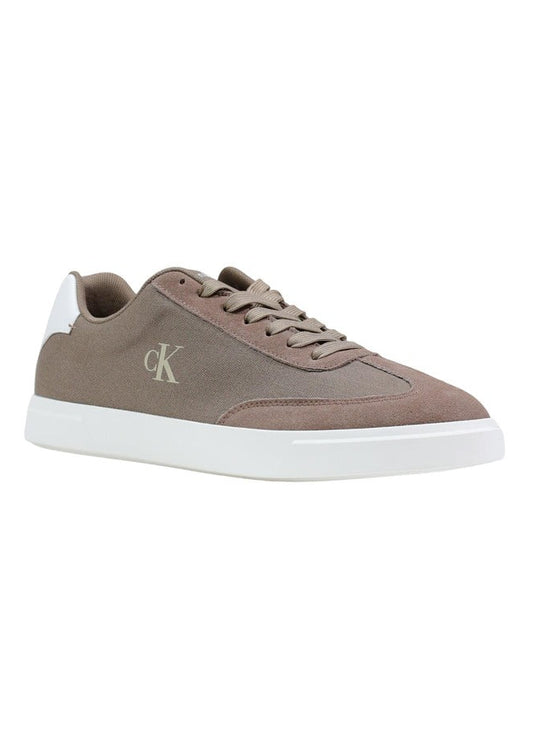 Sneakers Uomo Calvin Klein Beige in Cotone Organico con Lacci