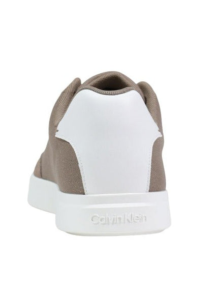 Sneakers Uomo Calvin Klein Beige in Cotone Organico con Lacci