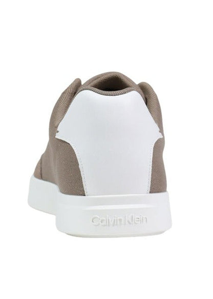 Sneakers Uomo Calvin Klein Beige in Cotone Organico con Lacci