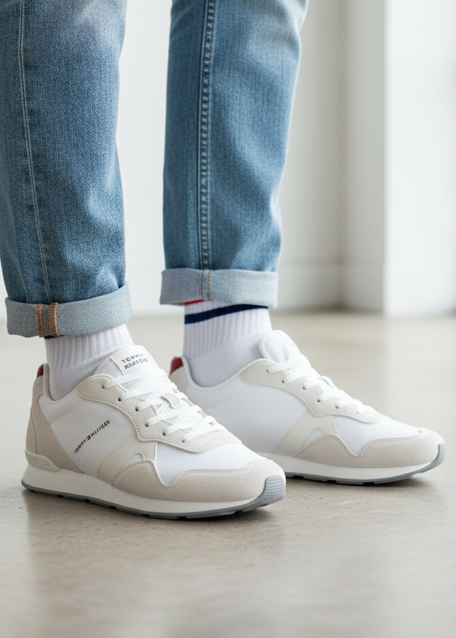 Sneakers_Uomo_Tommy_Hilfiger_Bianche_con_Lacci