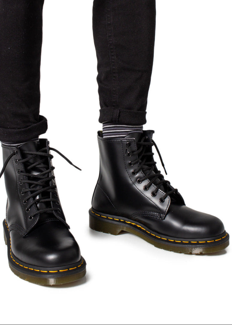 Stivali Uomo Dr. Martens Neri in Pelle con Lacci