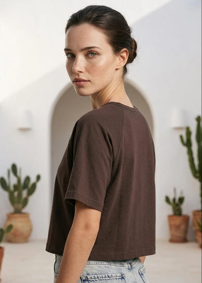 T-Shirt Donna Replay Marrone in Cotone