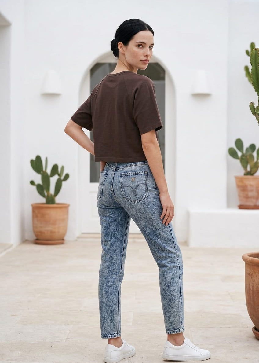 T-Shirt Donna Replay Marrone in Cotone