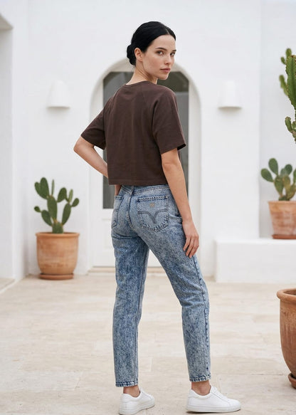 T-Shirt Donna Replay Marrone in Cotone