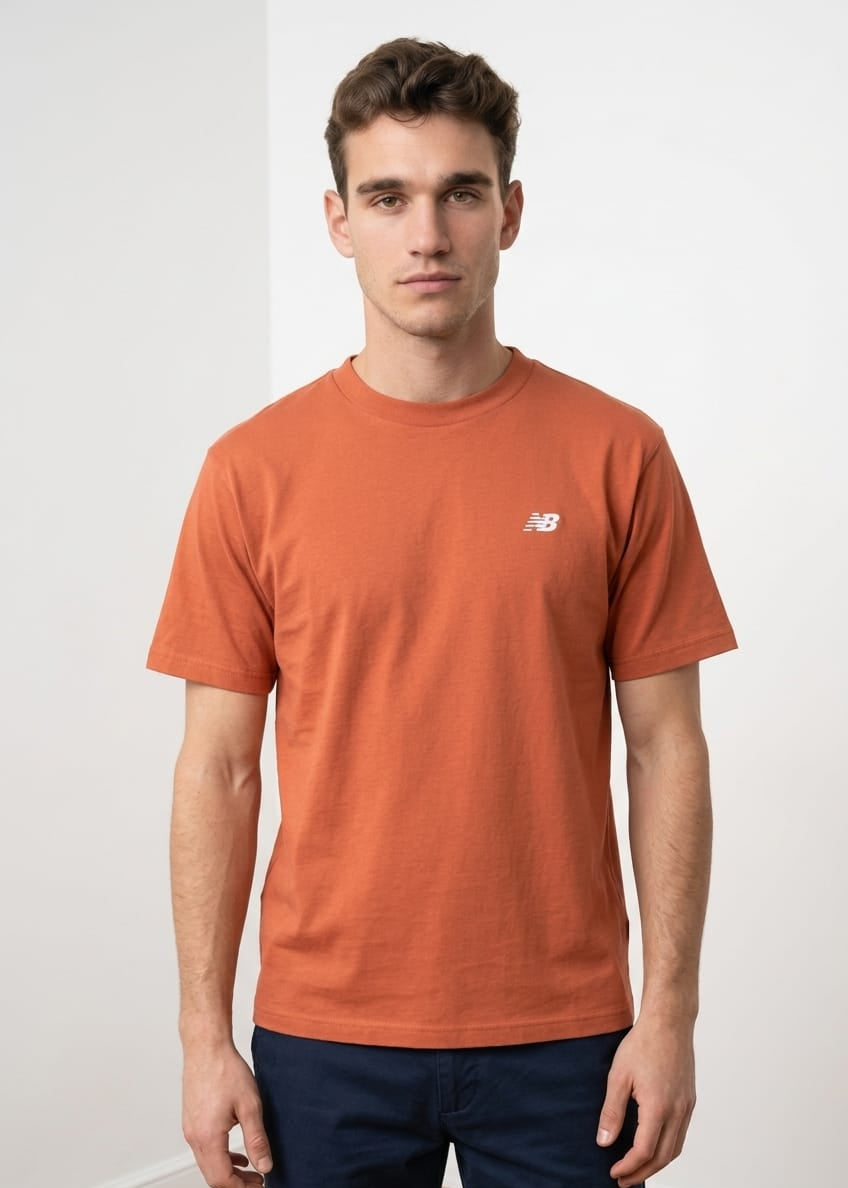T-Shirt Uomo New Balance Arancione in Cotone