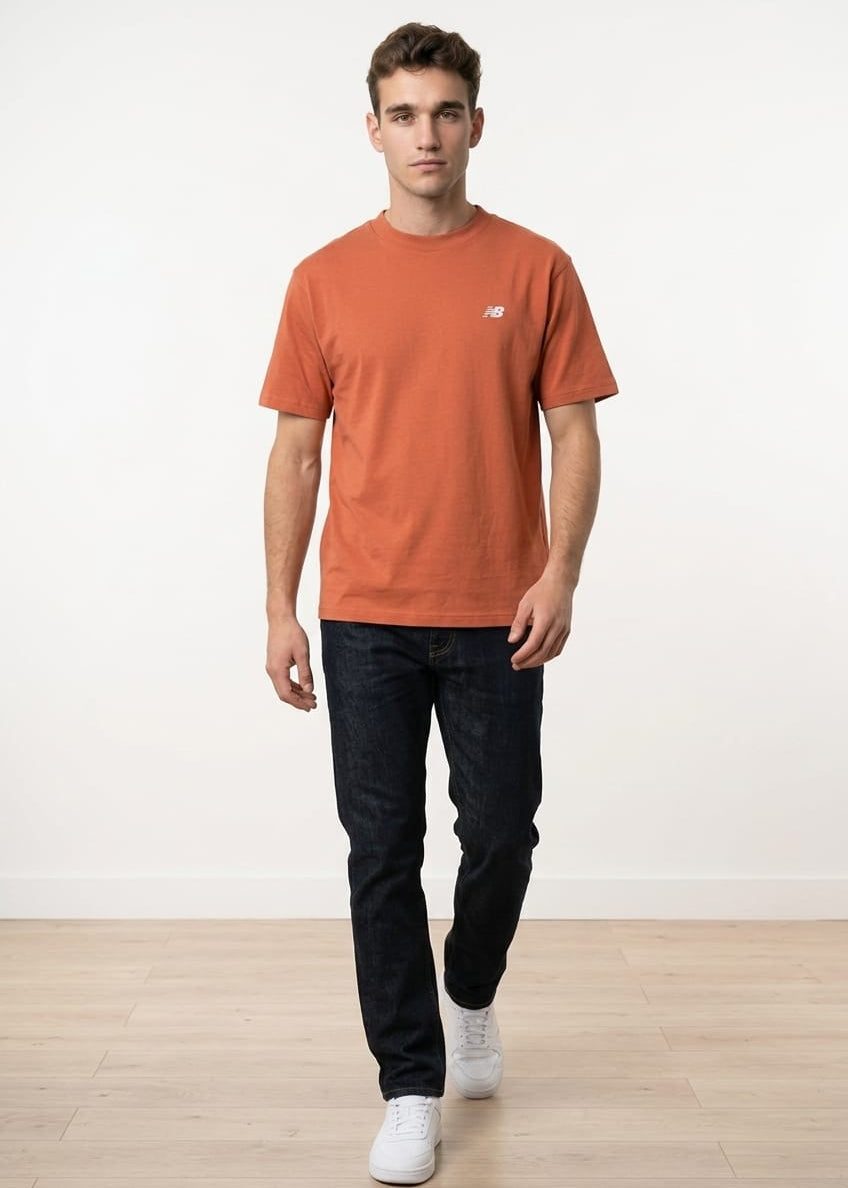 T-Shirt Uomo New Balance Arancione in Cotone