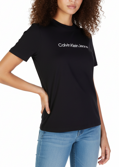 T-Shirt Damen Calvin Klein Jeans Schwarz aus Baumwolle