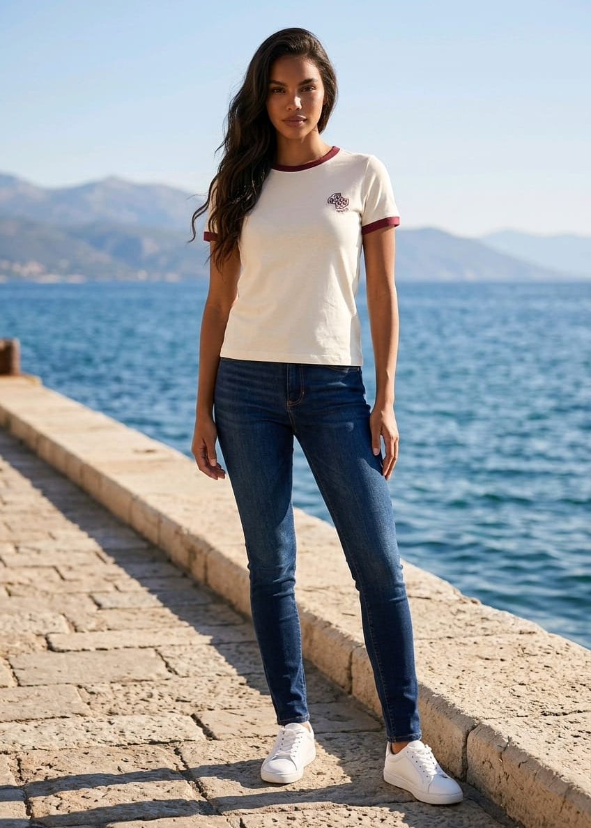 T-shirt Donna Guess Active Beige Essential