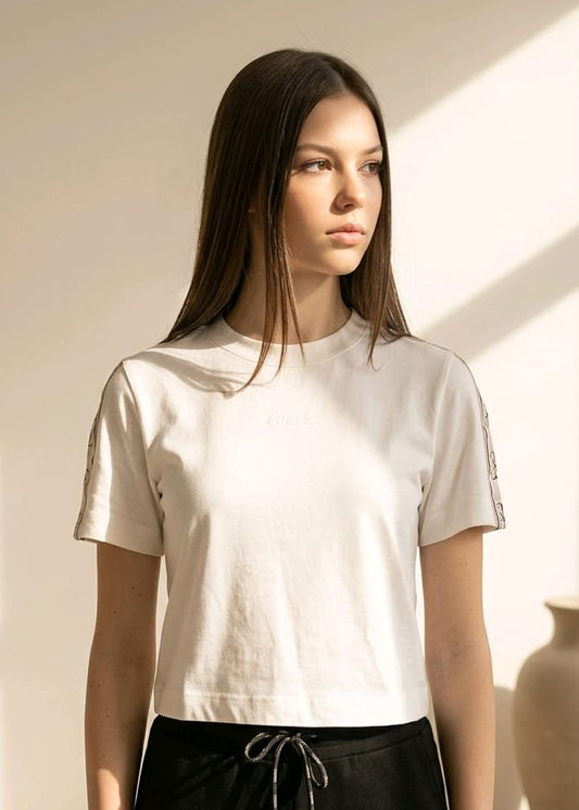 T-shirt Donna Guess Active Nera con Stampa