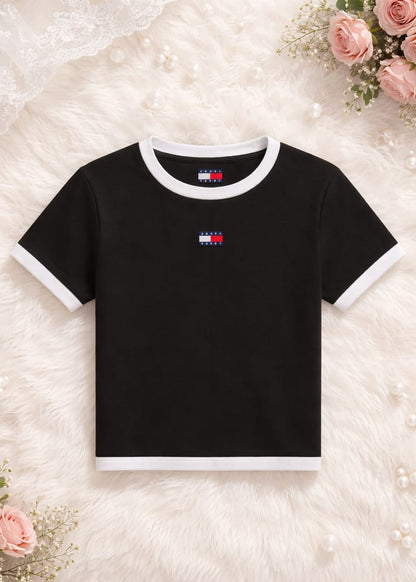 T-shirt Donna Tommy Hilfiger Jeans Nera Essential